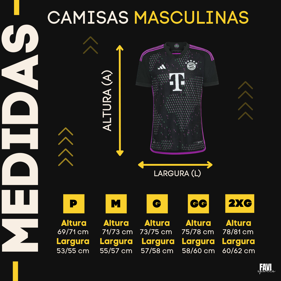 nova camisa bayern de munique tabela tamanho
